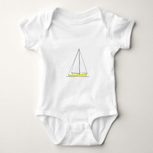 Yellow Sloop Sailing Logo Baby Bodysuit