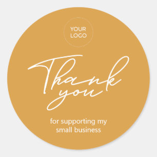 Yellow Small Business Thank you package sticker