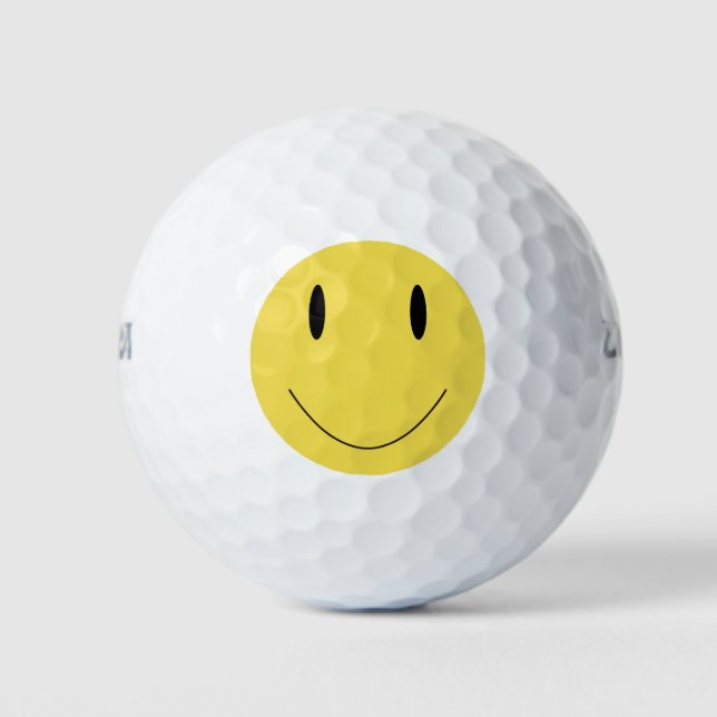 Yellow smile face 001 golf balls (Front)