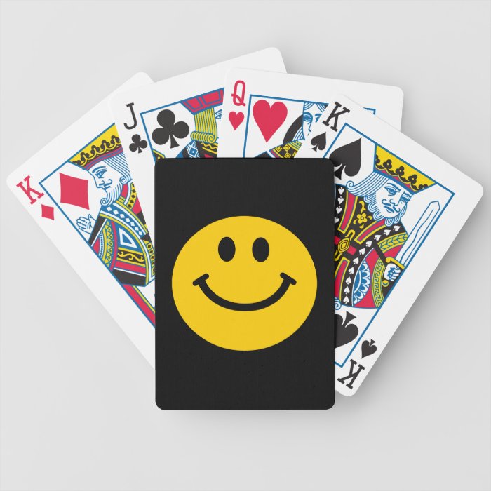 Yellow Smiley Face Bicycle Poker Deck