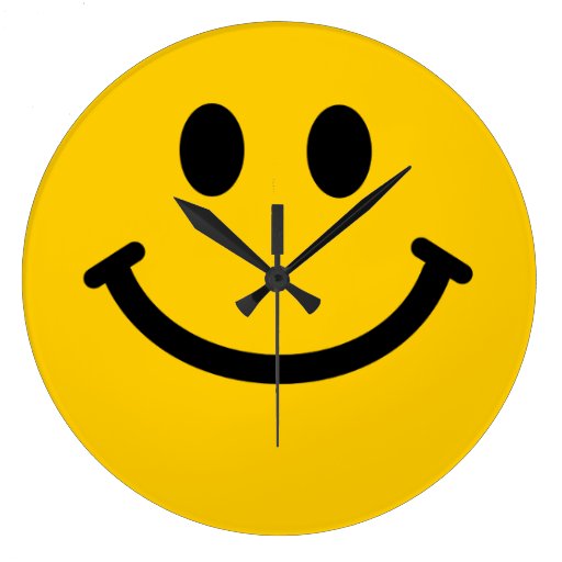 Yellow Smiley Face Large Clock | Zazzle