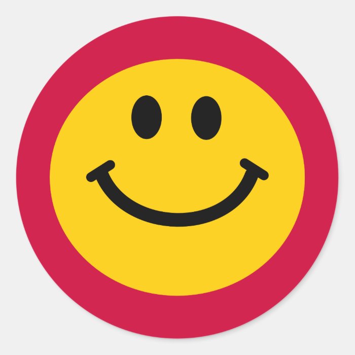 Yellow Smiley Face Round Sticker