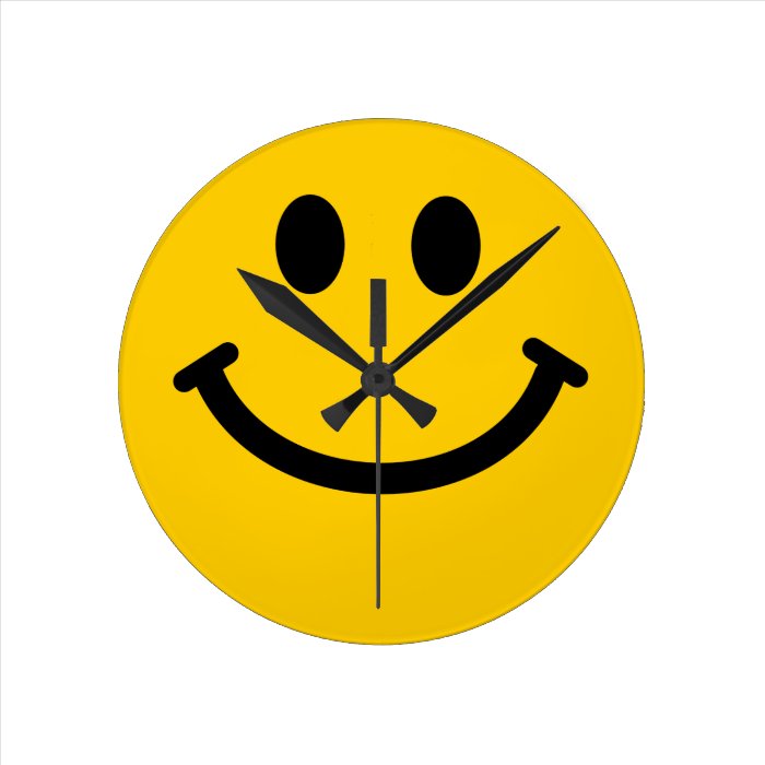 Yellow Smiley Face Wall Clock