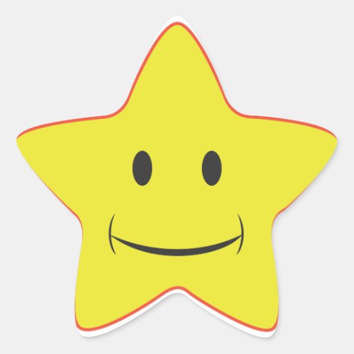 Yellow Smiley Star Sticker | Zazzle