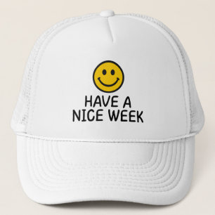Yellow Smiling Face Kind Words Trucker Hat