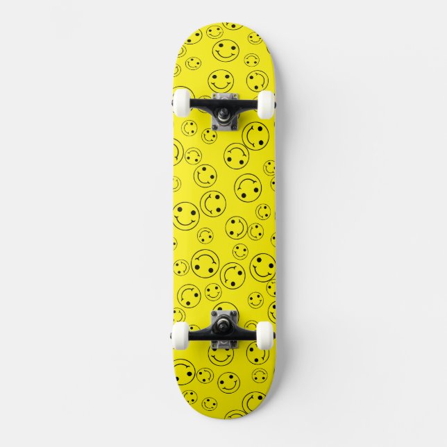 Yellow Smiling Faces Skateboard (Front)
