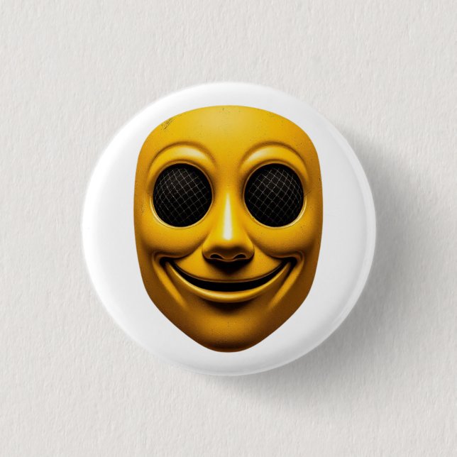 Yellow Smiling Mask Button (Front)