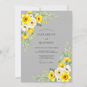 Yellow Smoke Delightful Spring Wedding Invitation
