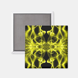 Yellow Smoke Symmetrical Minimalist Black Magnet
