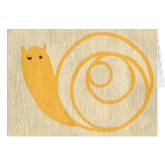 Yellow Snail on Cream Background Cards (Front Horizontal)