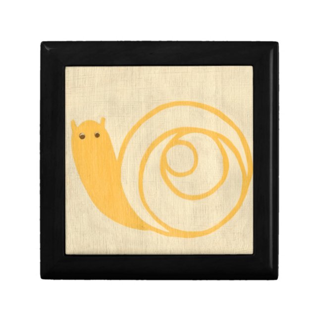 Yellow Snail on Cream Background Gift Box (Front)