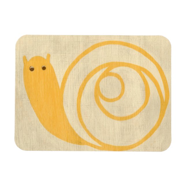 Yellow Snail on Cream Background Magnet (Horizontal)