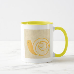Yellow Snail on Cream Background Mug