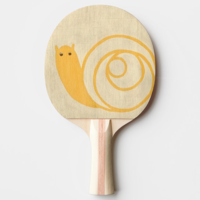 Yellow Snail on Cream Background Ping-Pong Paddle (Front)