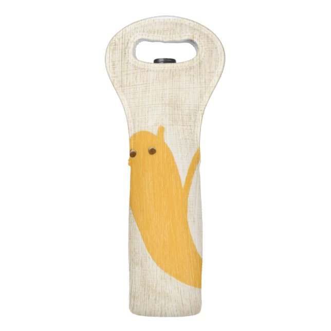 Yellow Snail on Cream Background Wine Bag (Back)