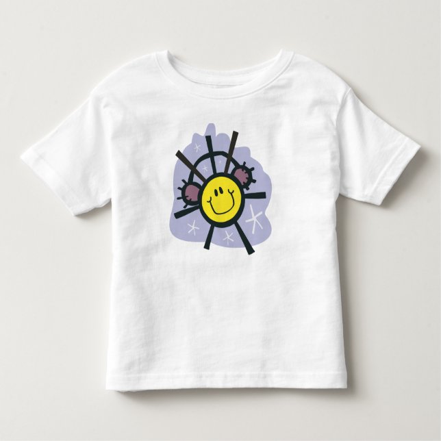 Yellow snowflake with ear muffs toddler t-shirt (Front)