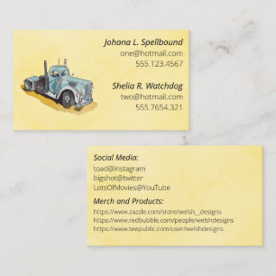 Yellow Social introduction calling card-semi Business Card