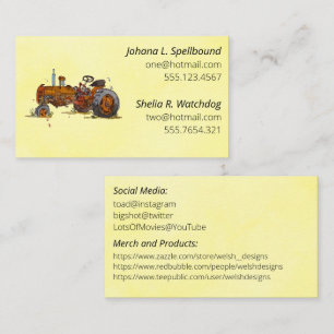 Yellow Social introduction calling card-tractor Business Card