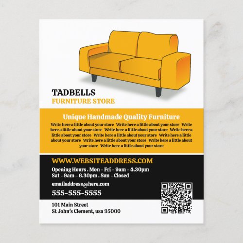 Yellow Sofa _ Furniture Store Sales Flyer