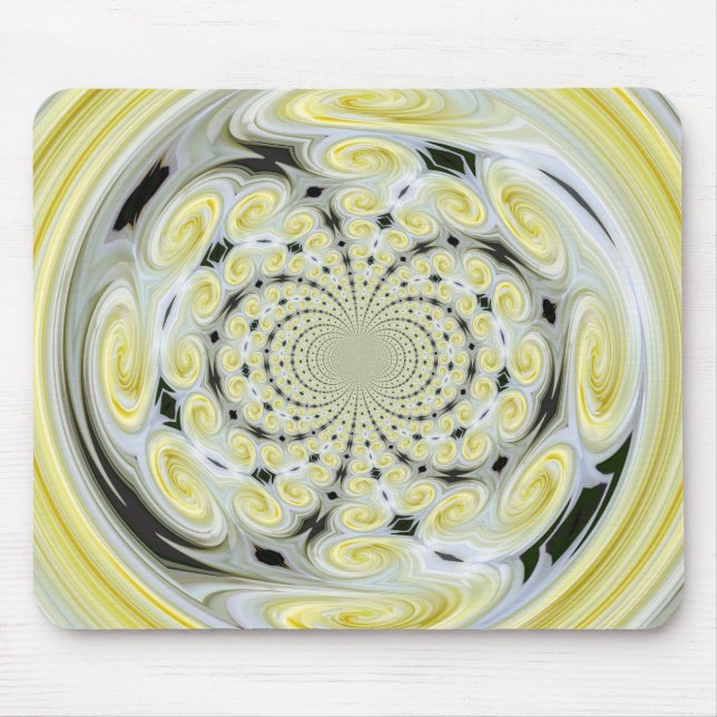 Yellow Soft Cloud Swirl Mousepad (Front)