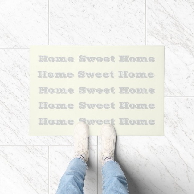 Yellow Soft Pale White Pastel Solid Color Doormat (Indoor)