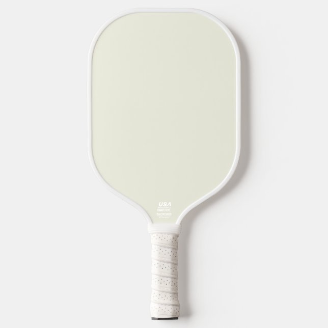 Yellow Soft Pale White Pastel Solid Color Pickleball Paddle (Front)