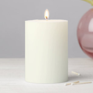 Yellow Soft Pale White Pastel Solid Color Pillar Candle