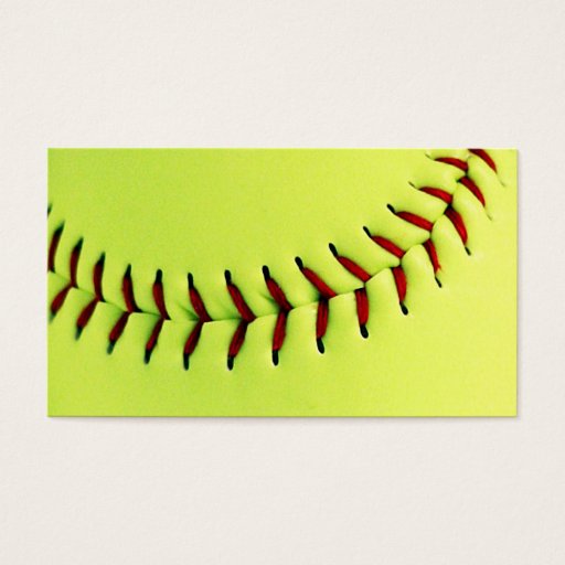Customizable Yellow softball ball business card template