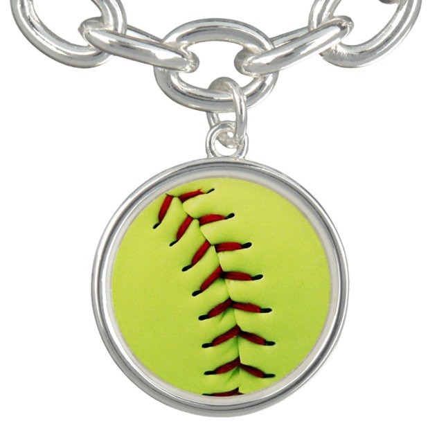 Yellow softball ball bracelet (Design)