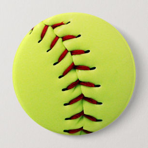 Yellow softball ball button
