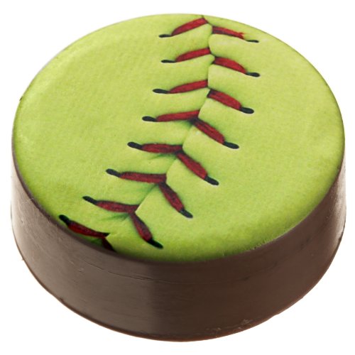 Yellow softball ball chocolate dipped oreo