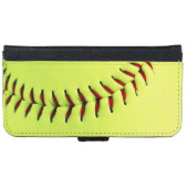 Yellow softball ball iPhone wallet case (Front (Horizontal))