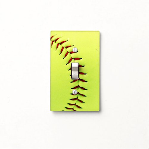 Yellow softball ball light switch cover