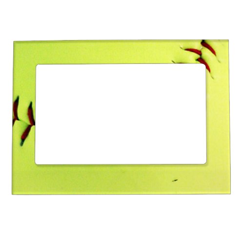 Yellow softball ball magnetic frame