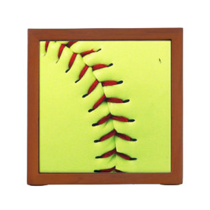 Yellow softball ball pencil holder
