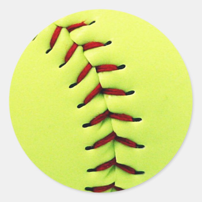 Yellow softball ball stickers