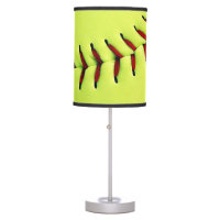 Yellow softball ball table lamp