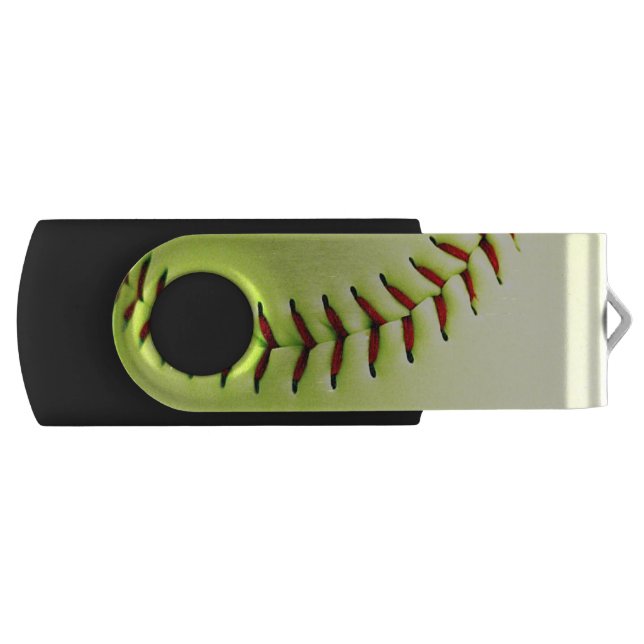 Yellow softball ball USB flash drive (Front)