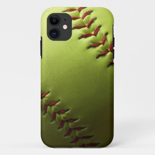 Yellow Softball Black Fade iPhone 11 Case