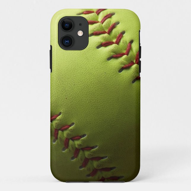 Yellow Softball Black Fade Case-Mate iPhone Case (Back)