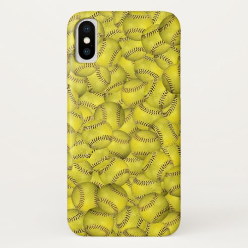 yellow softball collection iPhone XS case