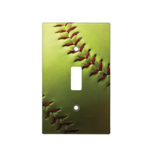 Yellow Softball Covered Light Switch Cover