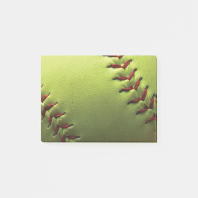 Yellow Softball Fade to Black Post-it Notes (Front)