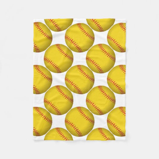 Yellow Softball Fleece Blanket | Zazzle.com