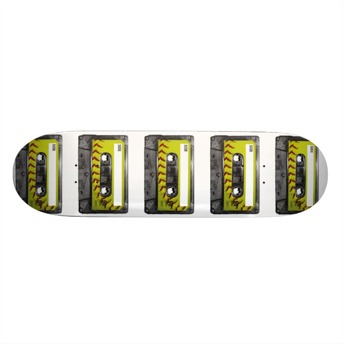 Yellow Softball Label Cassette Skate Deck