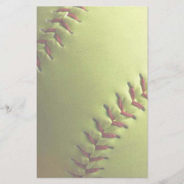 Yellow Softball Light Stationery (Front)
