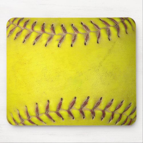 Yellow Softball Mouse Pad
