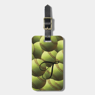 Yellow Softball Multi Wallpaper Luggage Tag