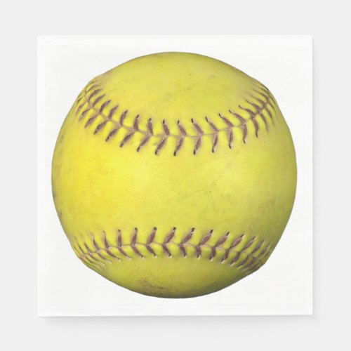 Yellow Softball On White Napkins