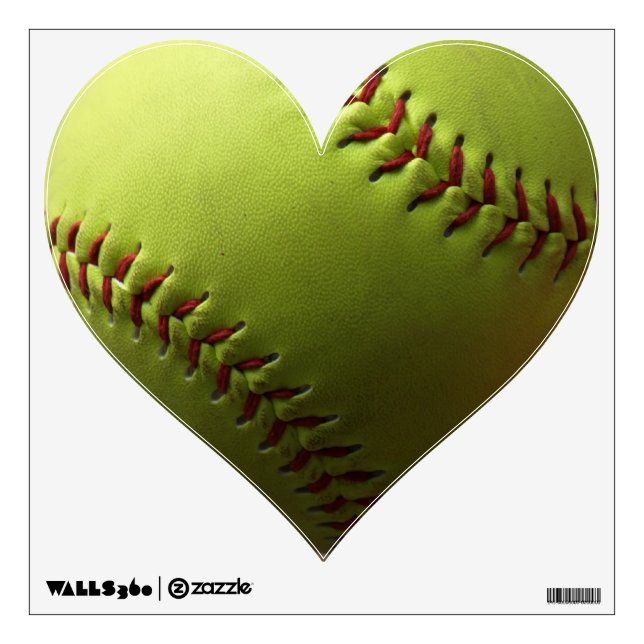 Yellow Softball Photo Capture Wall Sticker (Front)